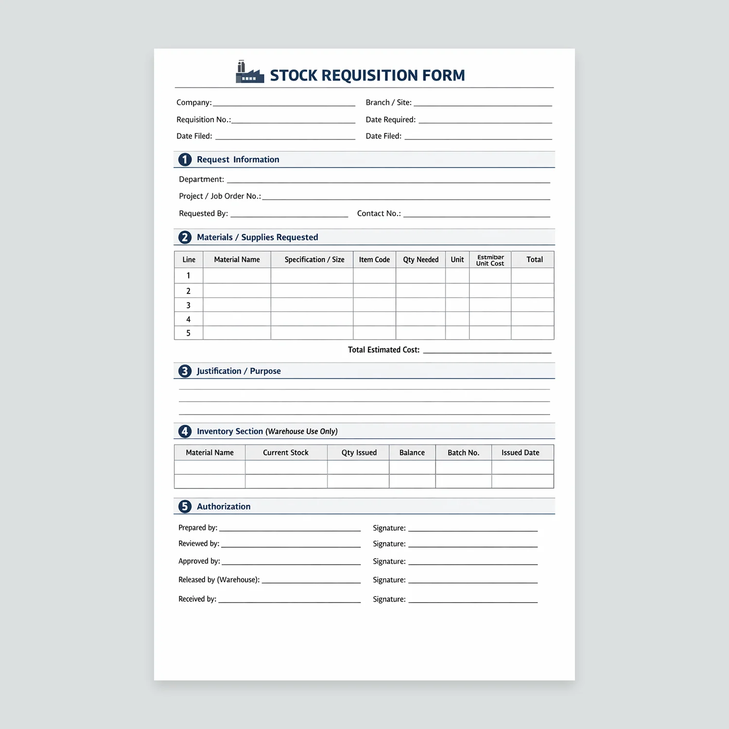 Stock Requisition Slip | Aladdin Print PH